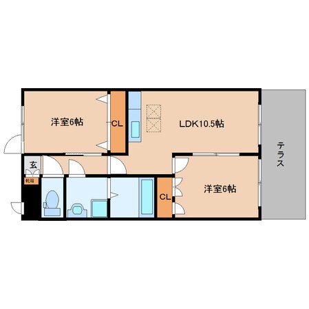 築山駅 徒歩2分 1階の物件間取画像